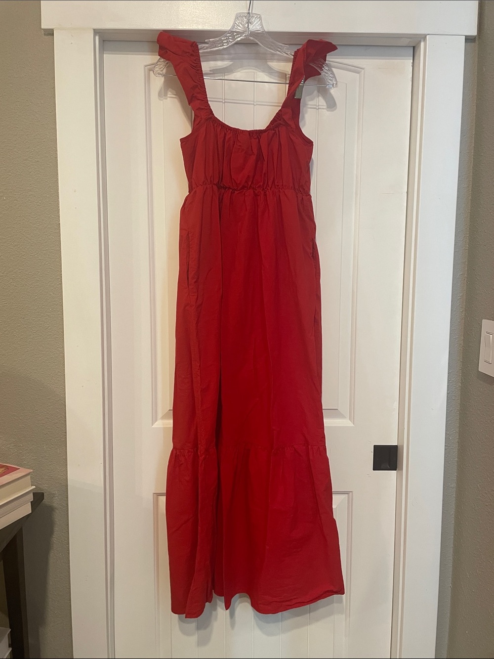 Universal Thread Red Ruffle-Shoulder Maxi Dress - Picture 2 of 4